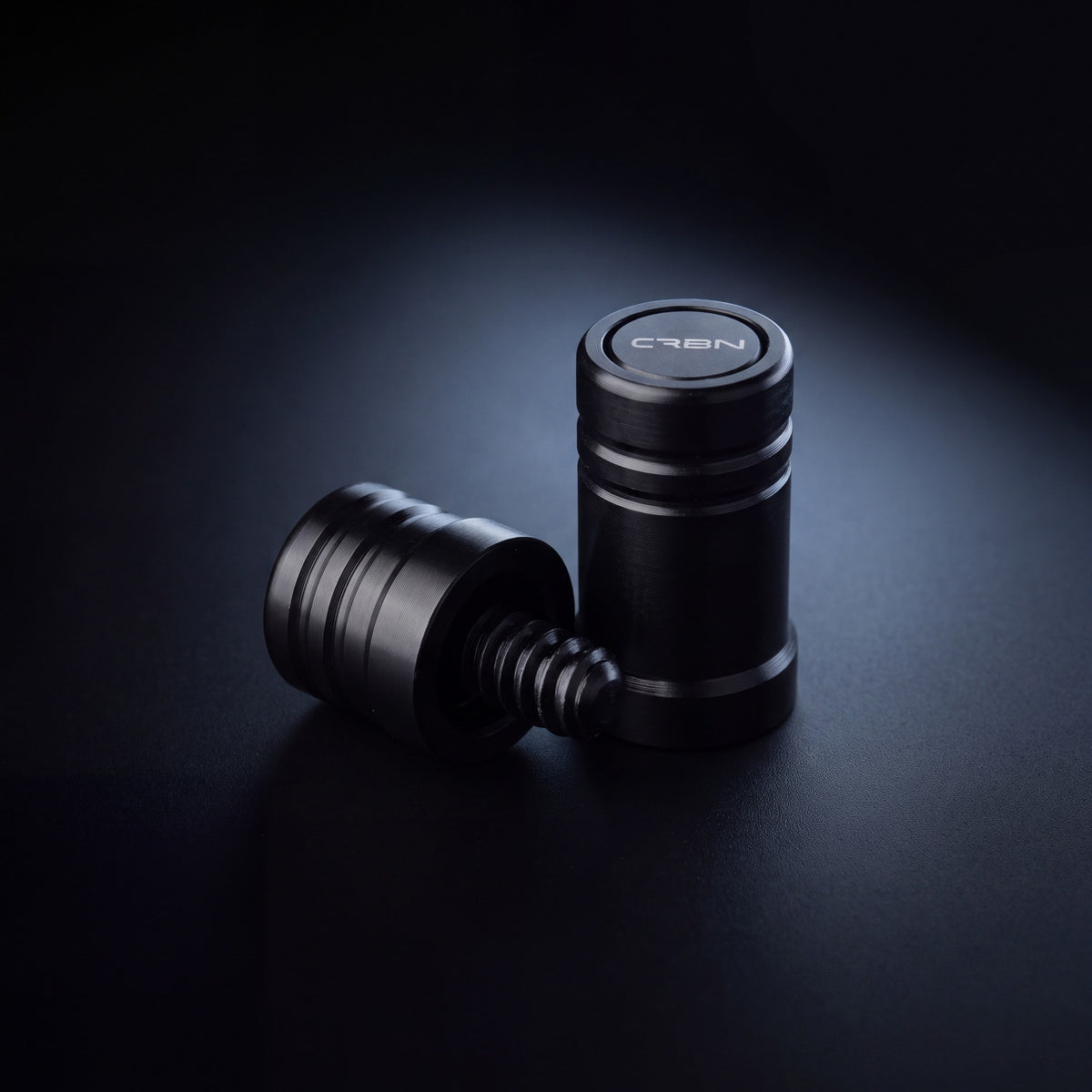 Two black CRBN joint protectors