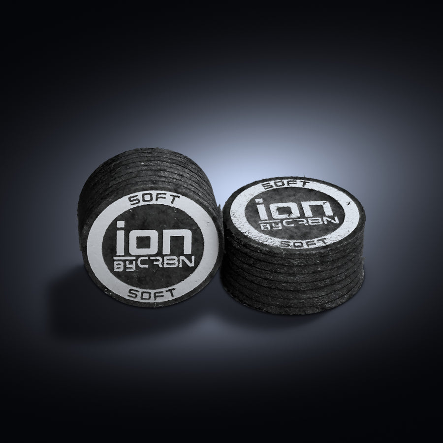 Two ION by CRBN soft layered leather cue tips