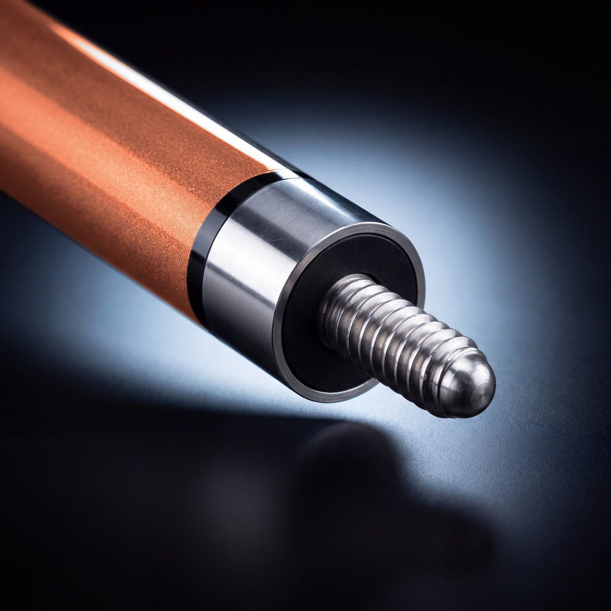 Close-up of the 3/8x10 stainless steel joint pin and collar
