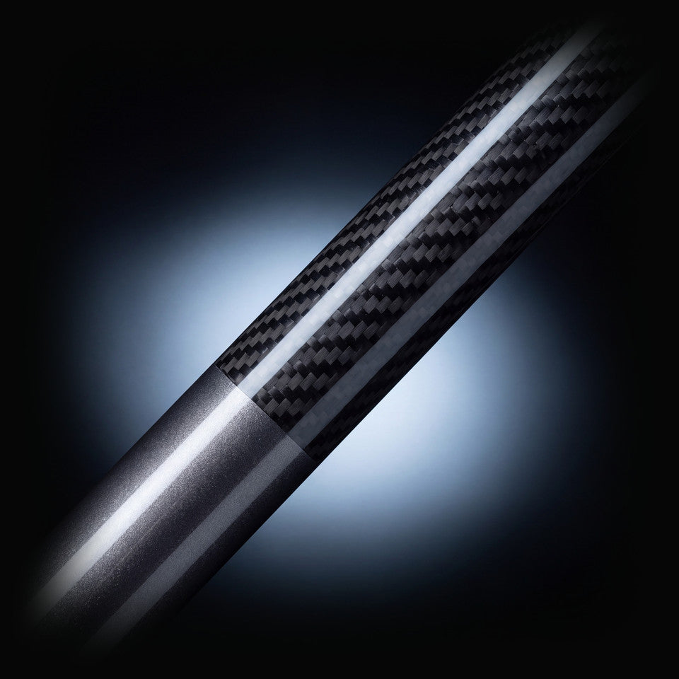Carbon fiber weave grip area meeting the Gun Metal Grey paint