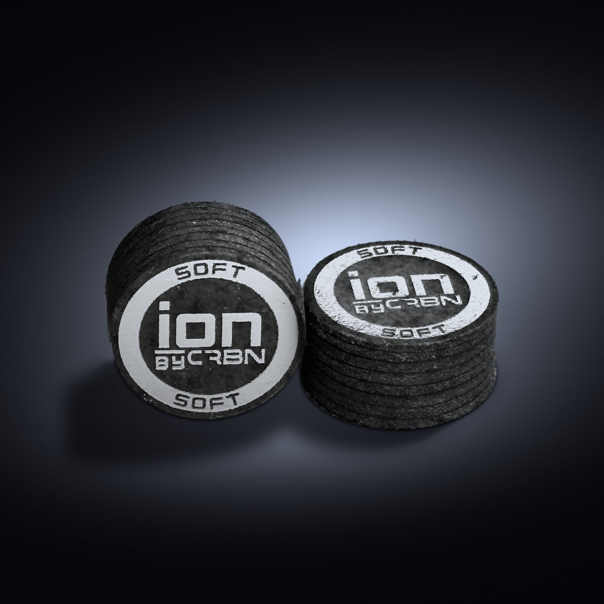 Two ION by CRBN soft layered leather cue tips