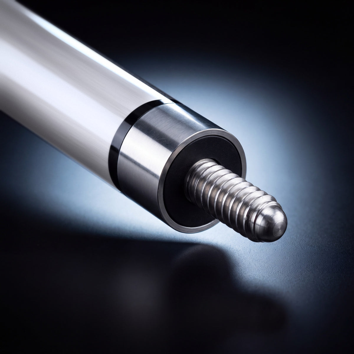 Close-up of the 3/8x10 stainless steel joint pin and collar